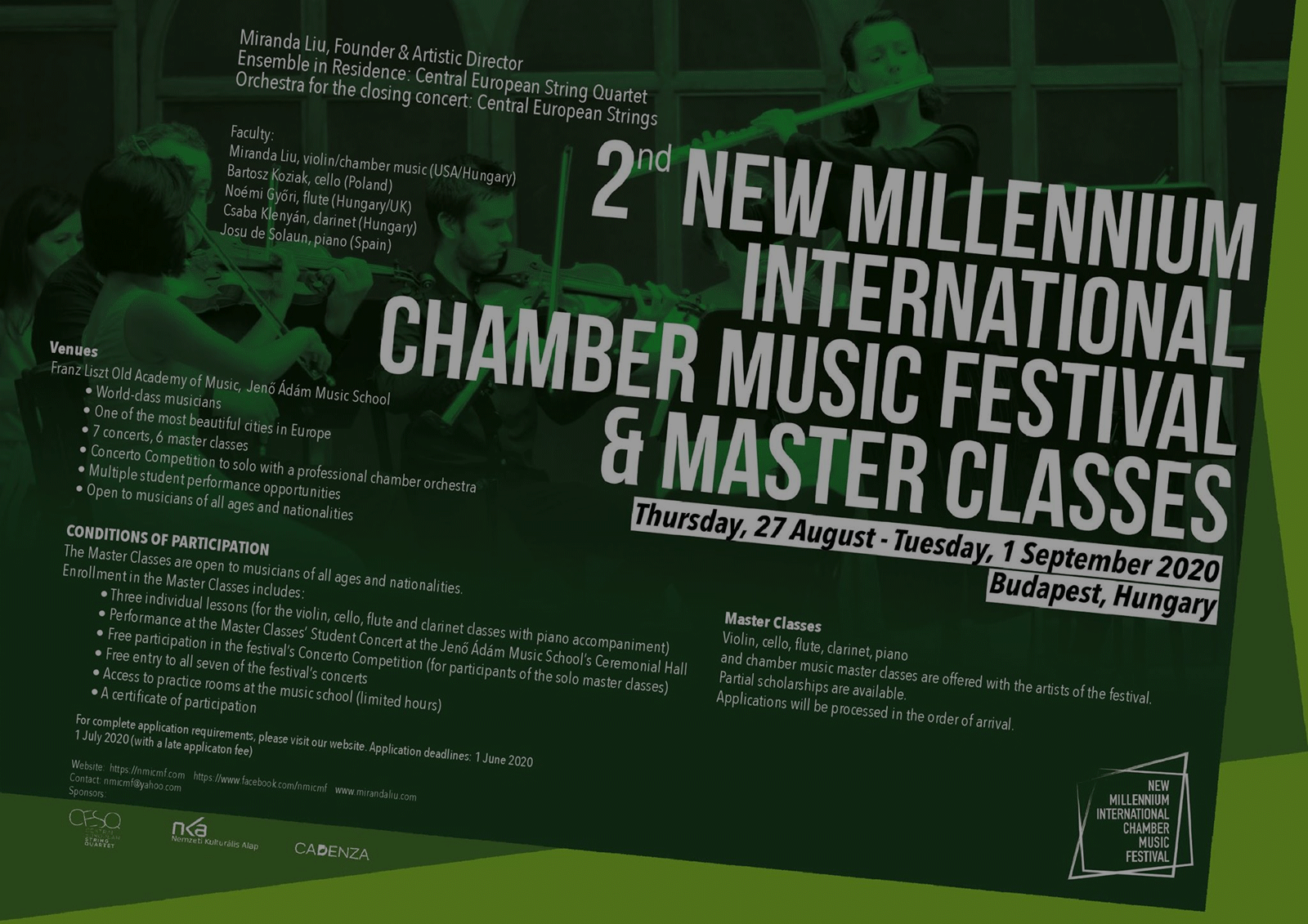 Festivalul Internațional de Muzică de Cameră „New Millennium” – master class și concurs